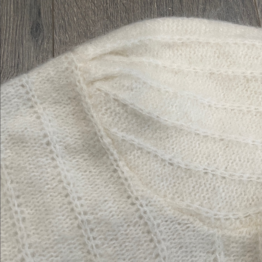 Sezane Cream Puff-Sleeve Crewneck Sweater - Picture 6 of 13